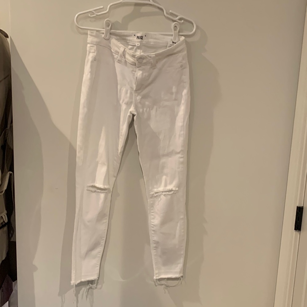 Paige white stretch denim
